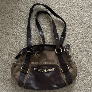 Blumarine Dual-Tone Shoulder Bag in Brown and Tan